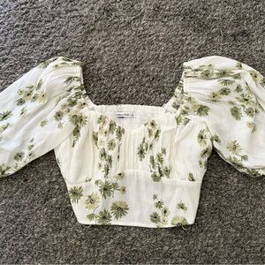 Abercrombie & Fitch Green Floral Blouse
